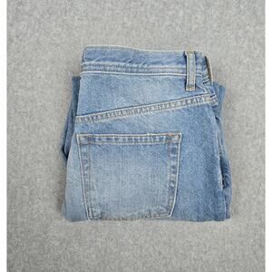 We The Free Womens 28 Maggie Mid-Rise Straight Leg Jeans Raw Hem Distressed